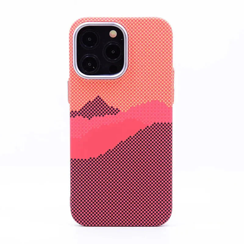 Funda para iPhone con estampado de montaña en tela 