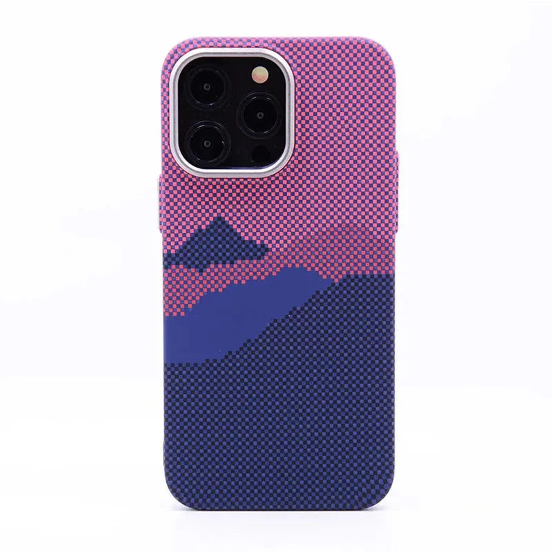 Funda para iPhone con estampado de montaña en tela 