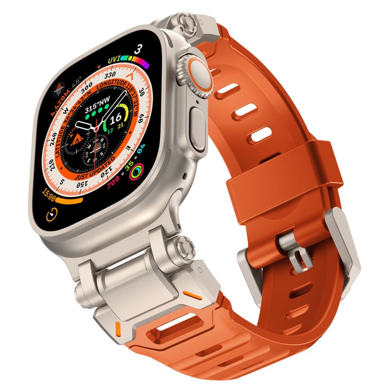 Fluoroelastomer Band with Titanium Connector for Apple Watch