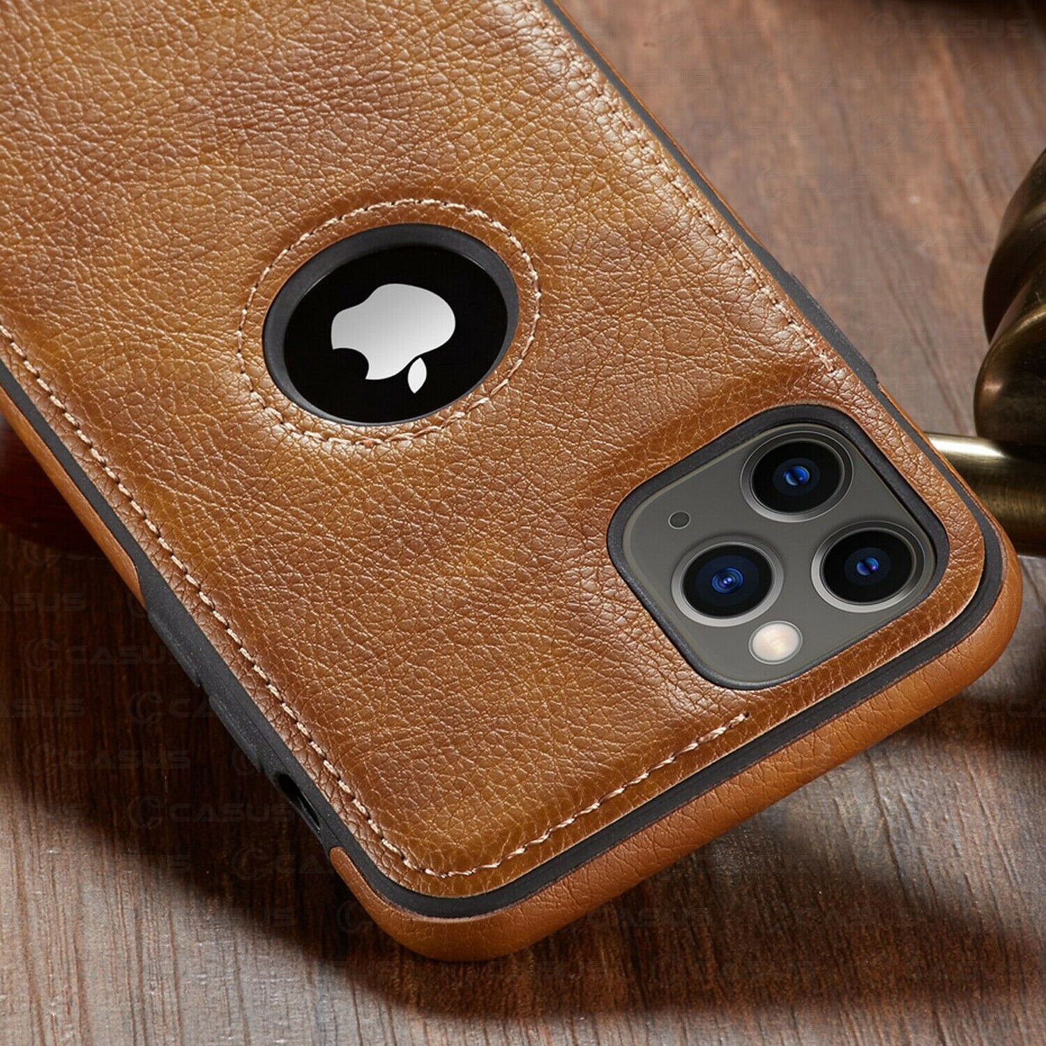 Classic PU Leather Back Cover for iPhone