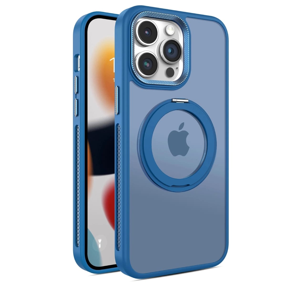 Funda para iPhone con parte trasera esmerilada y laterales de malla con aro 