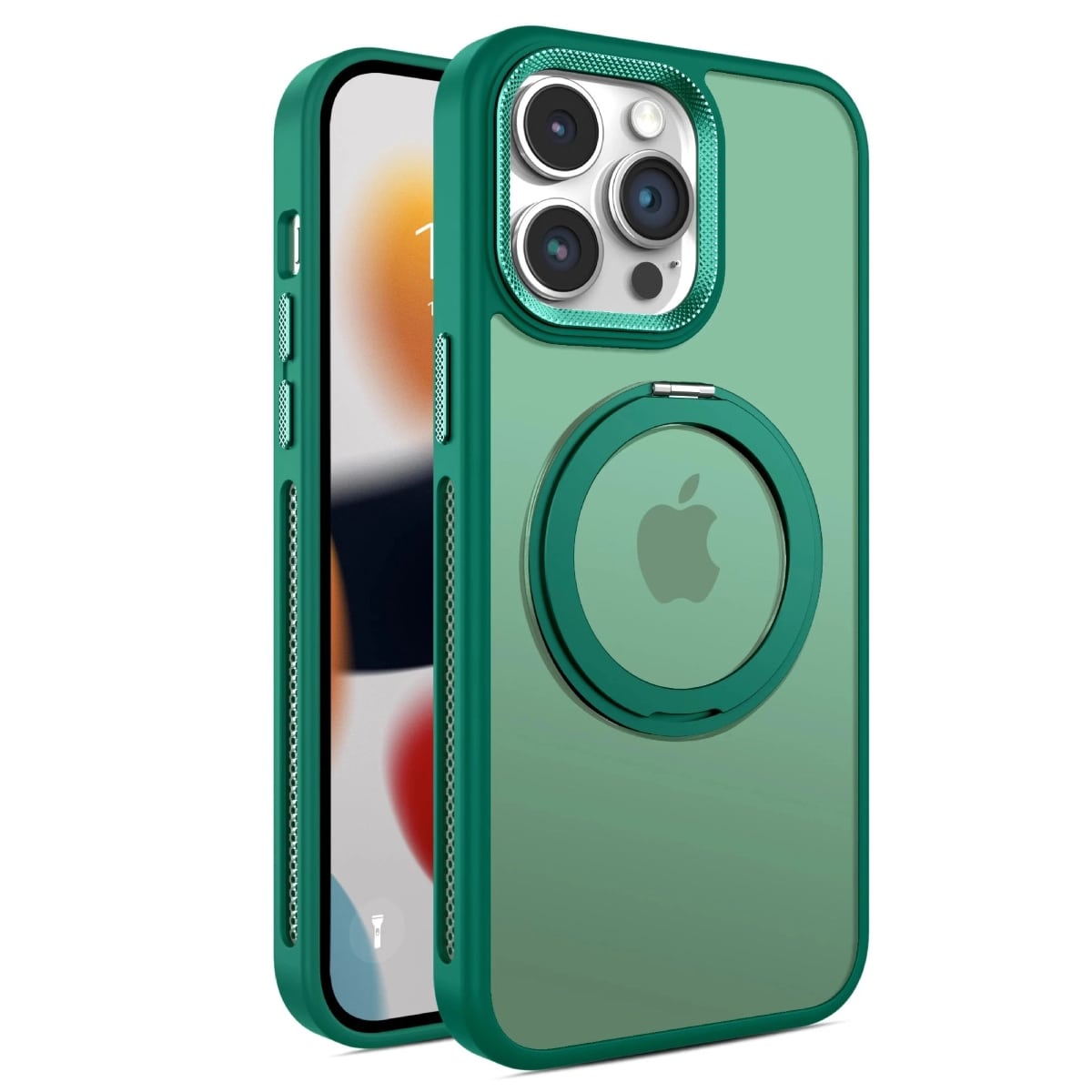 Funda para iPhone con parte trasera esmerilada y laterales de malla con aro 