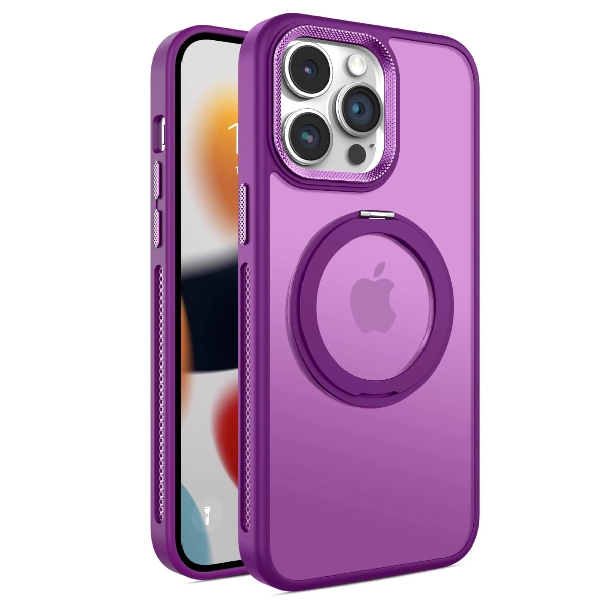 Funda para iPhone con parte trasera esmerilada y laterales de malla con aro 