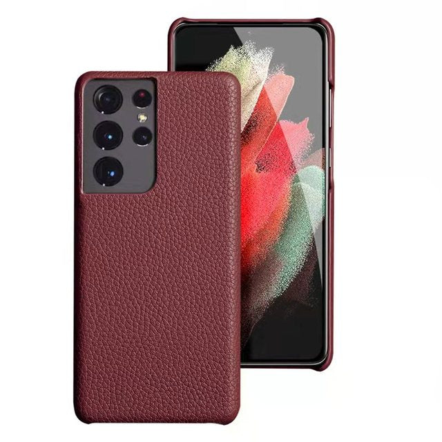 Funda de piel auténtica para Samsung Galaxy 