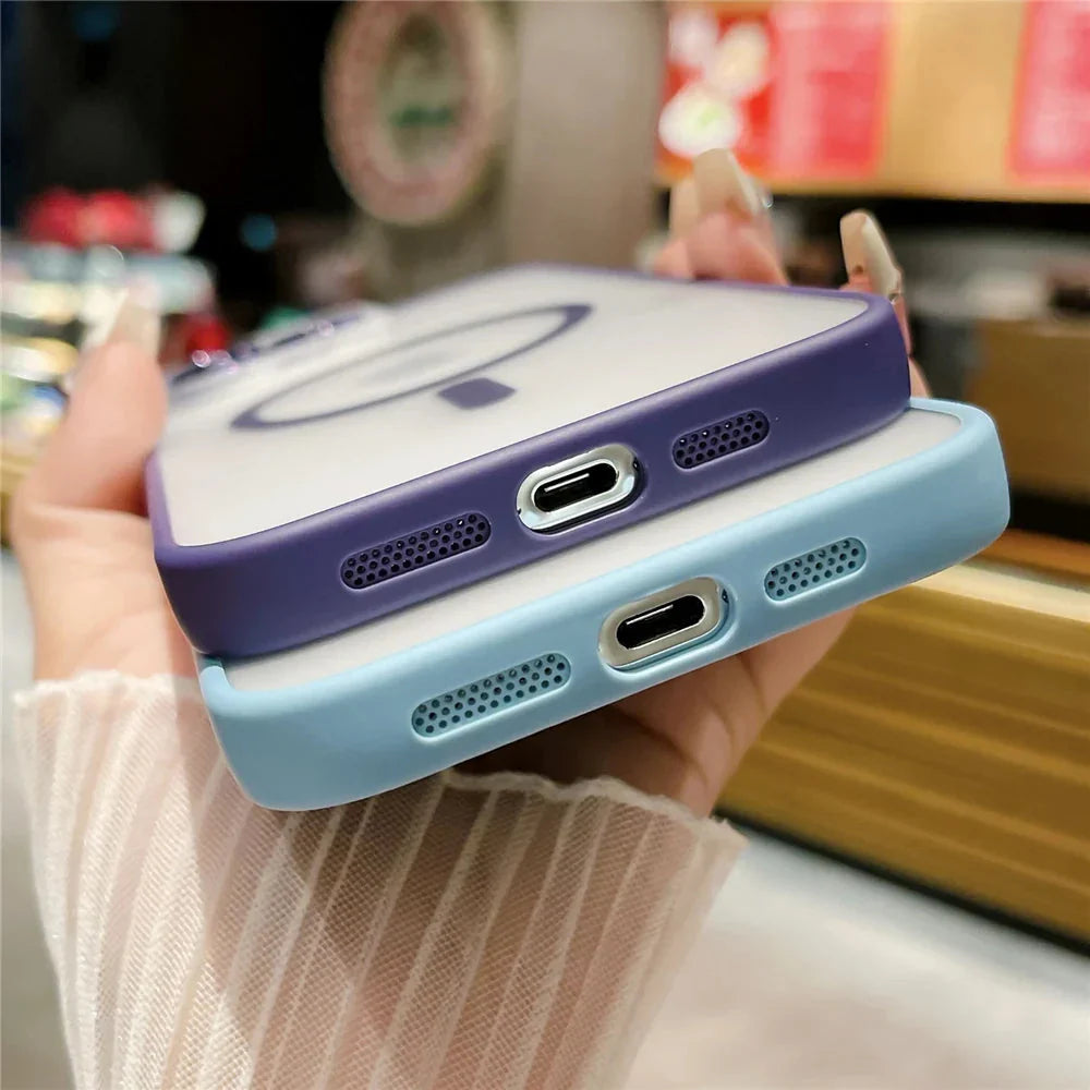 Funda para iPhone con lente de vidrio mate y parte posterior MagSafe 