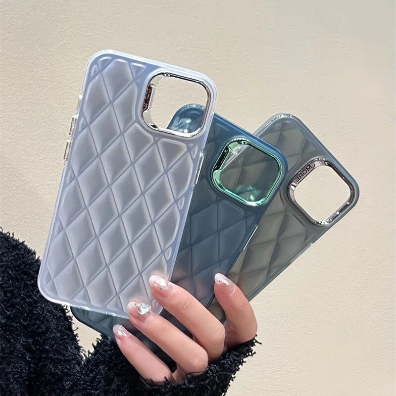 Lattice Quilt Plated Apple iPhone Case