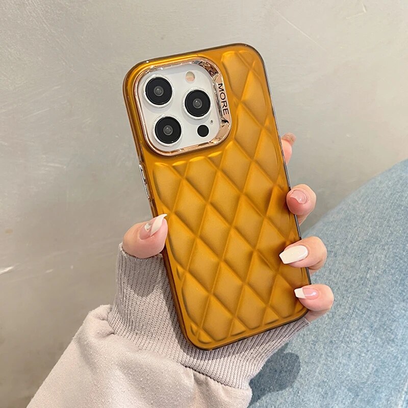 Lattice Quilt Plated Apple iPhone Case