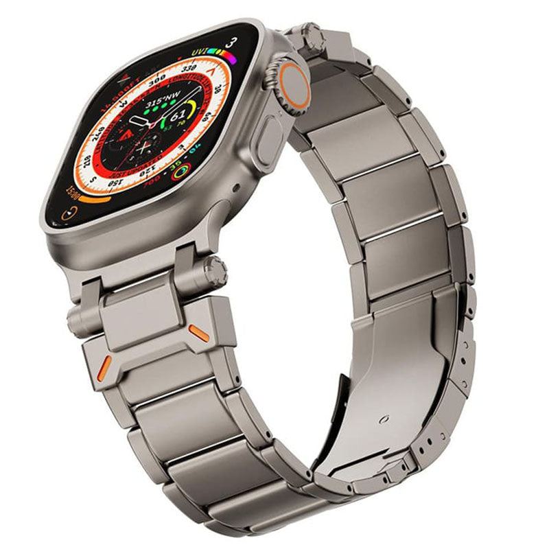 Correa de titanio con hebilla de mariposa de metal "Luxury Band" para Apple Watch