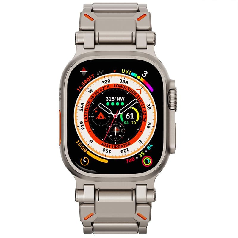 Correa de titanio con hebilla de mariposa de metal "Luxury Band" para Apple Watch