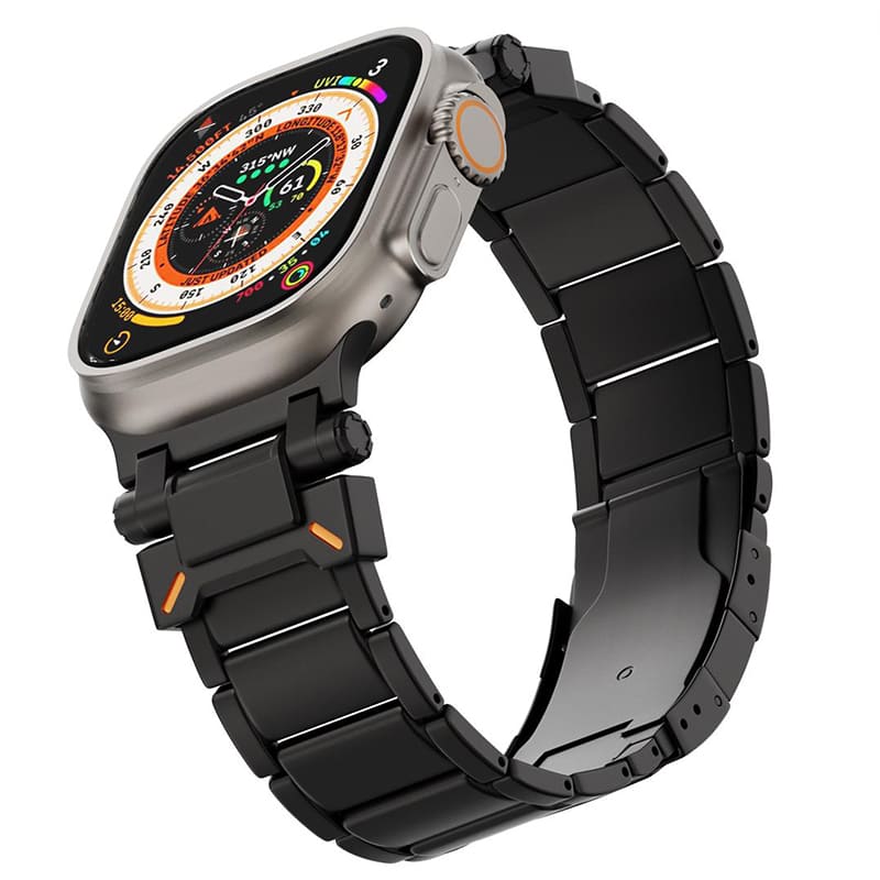 Correa de titanio con hebilla de mariposa de metal "Luxury Band" para Apple Watch