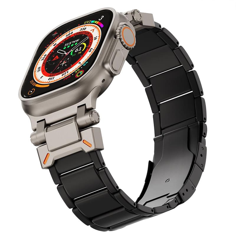 Correa de titanio con hebilla de mariposa de metal "Luxury Band" para Apple Watch