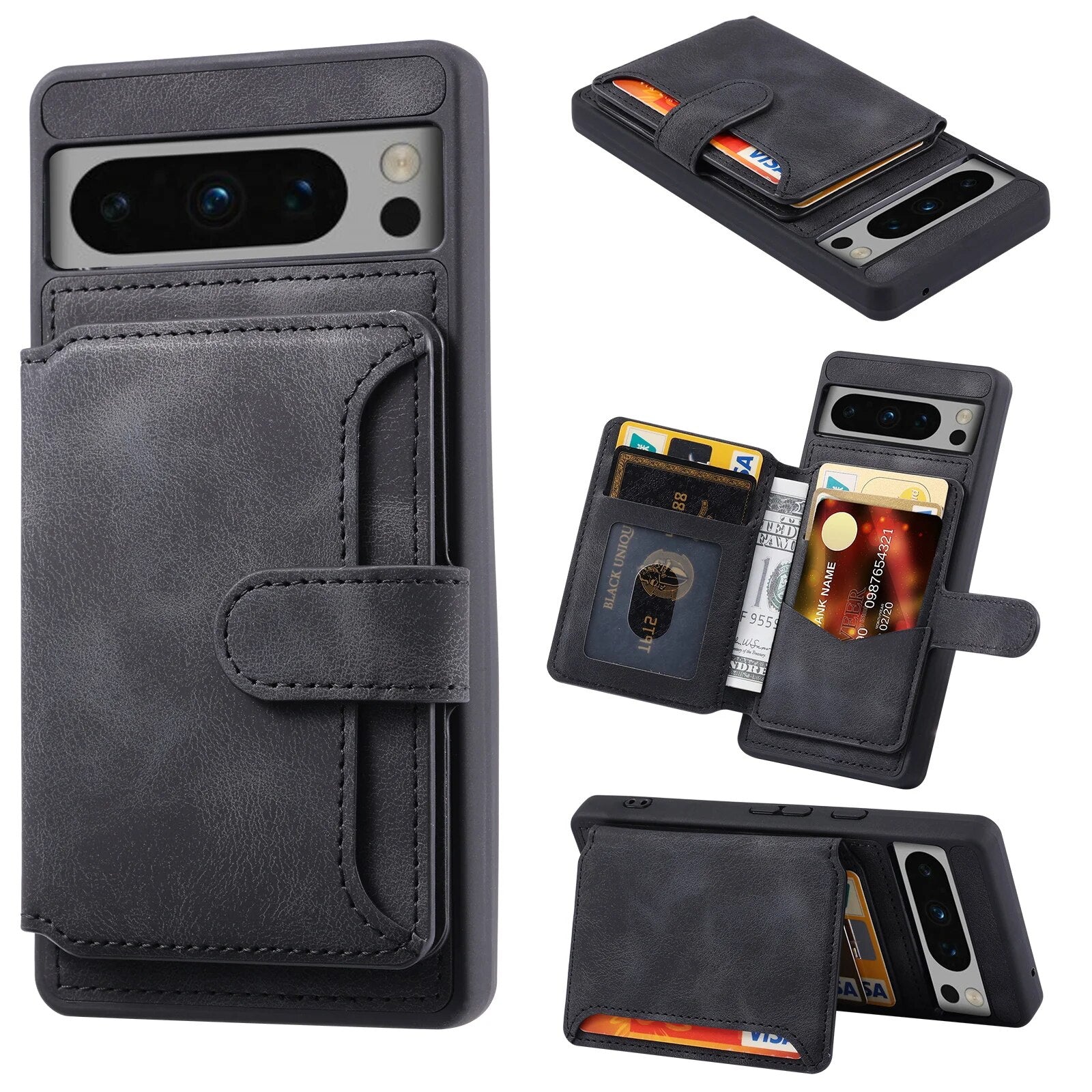 Magnetic Clasped Wallet Card Holder Google Pixel Case