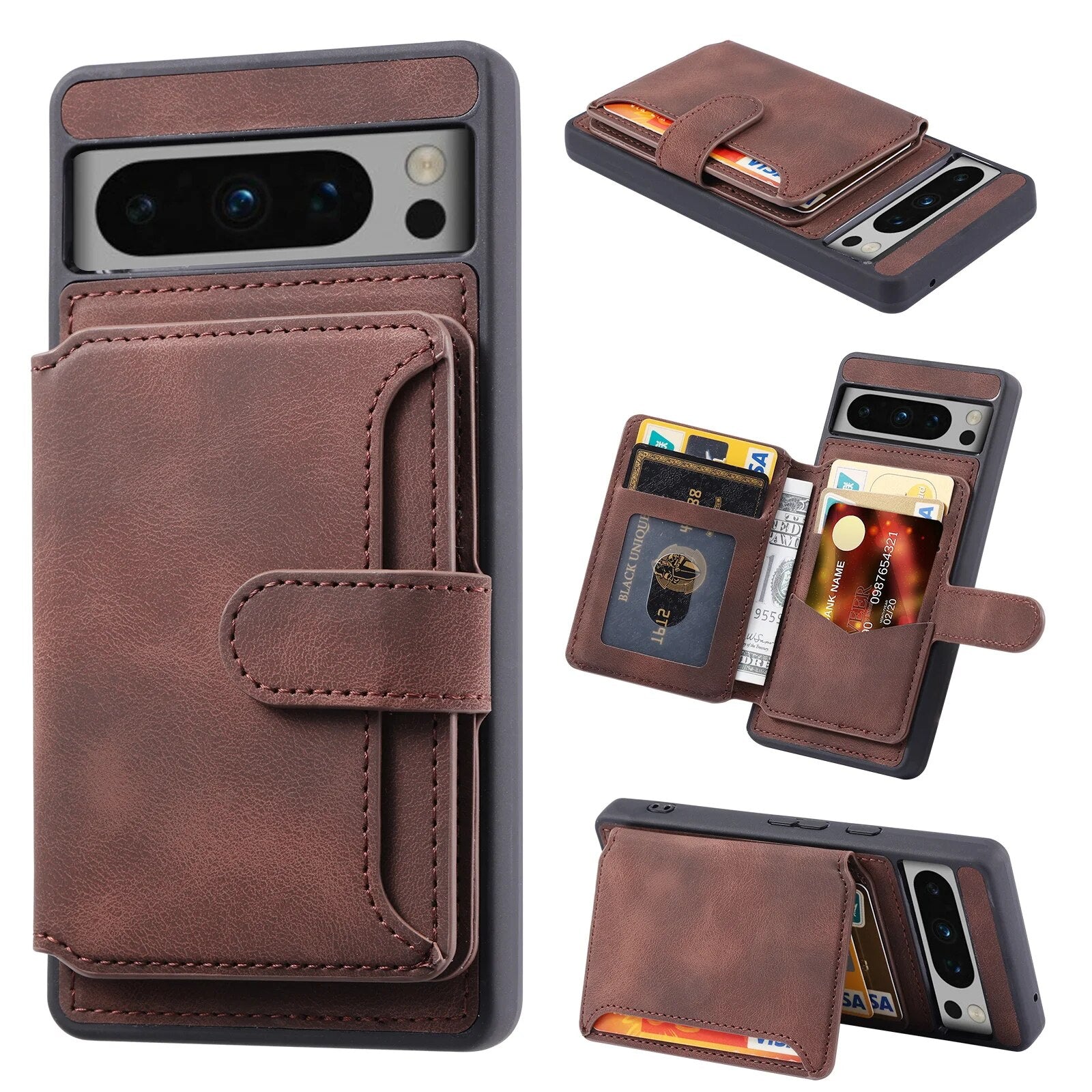 Magnetic Clasped Wallet Card Holder Google Pixel Case