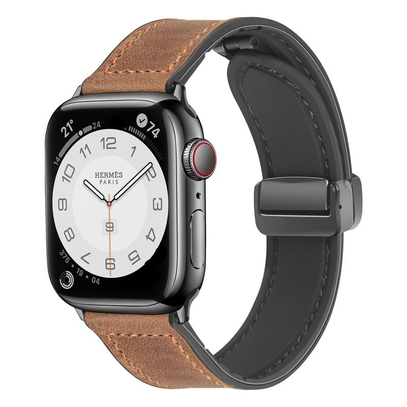 "Business Band" Magnetisches Lederband mit Faltschließe für Apple Watch