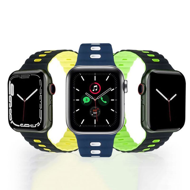 Banda deportiva magnética de silicona transpirable para Apple Watch