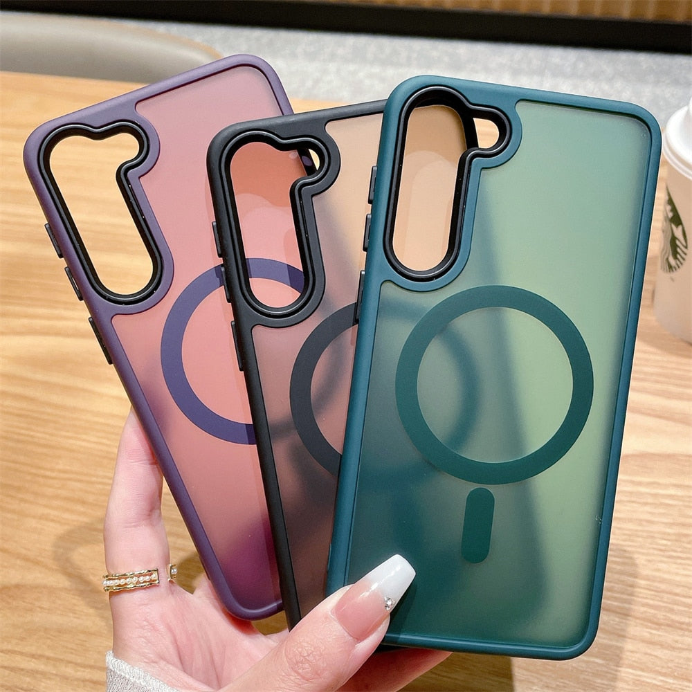 Matte Transparent Silicone Wireless Charging Samsung Case