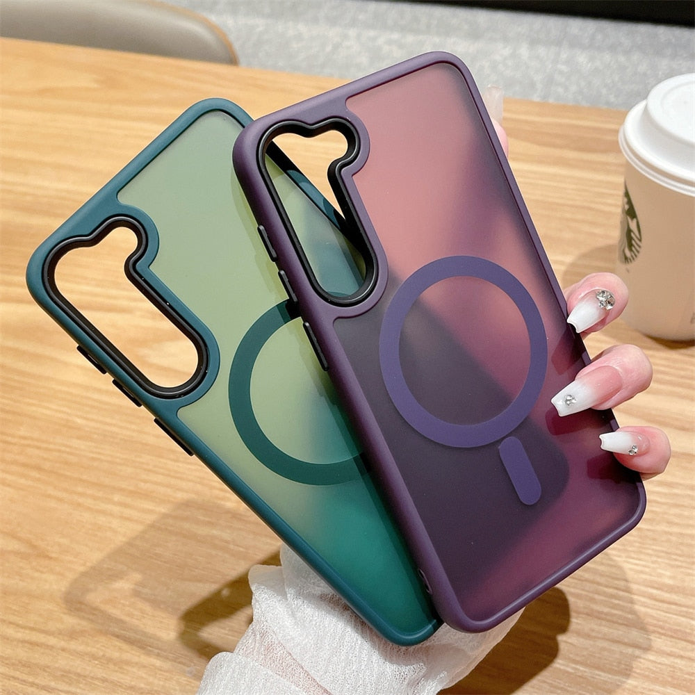 Matte Transparent Silicone Wireless Charging Samsung Case