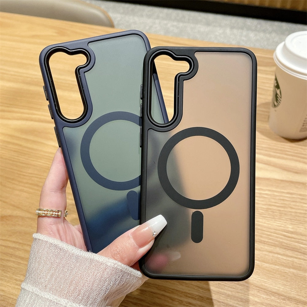 Matte Transparent Silicone Wireless Charging Samsung Case