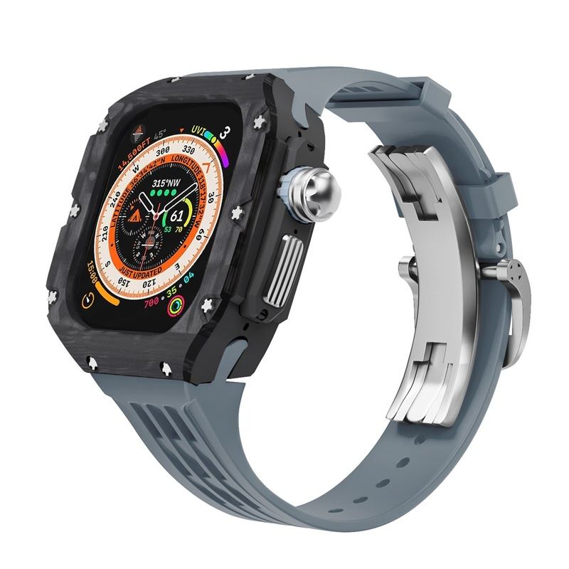 "Mechanical Band" Carbon Fiber Integrated Fluoroelastomer Band for Apple Watch Ultra