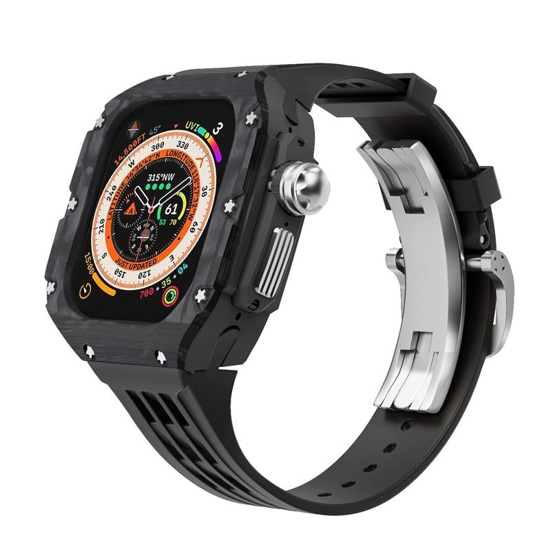 "Mechanical Band" Carbon Fiber Integrated Fluoroelastomer Band for Apple Watch Ultra