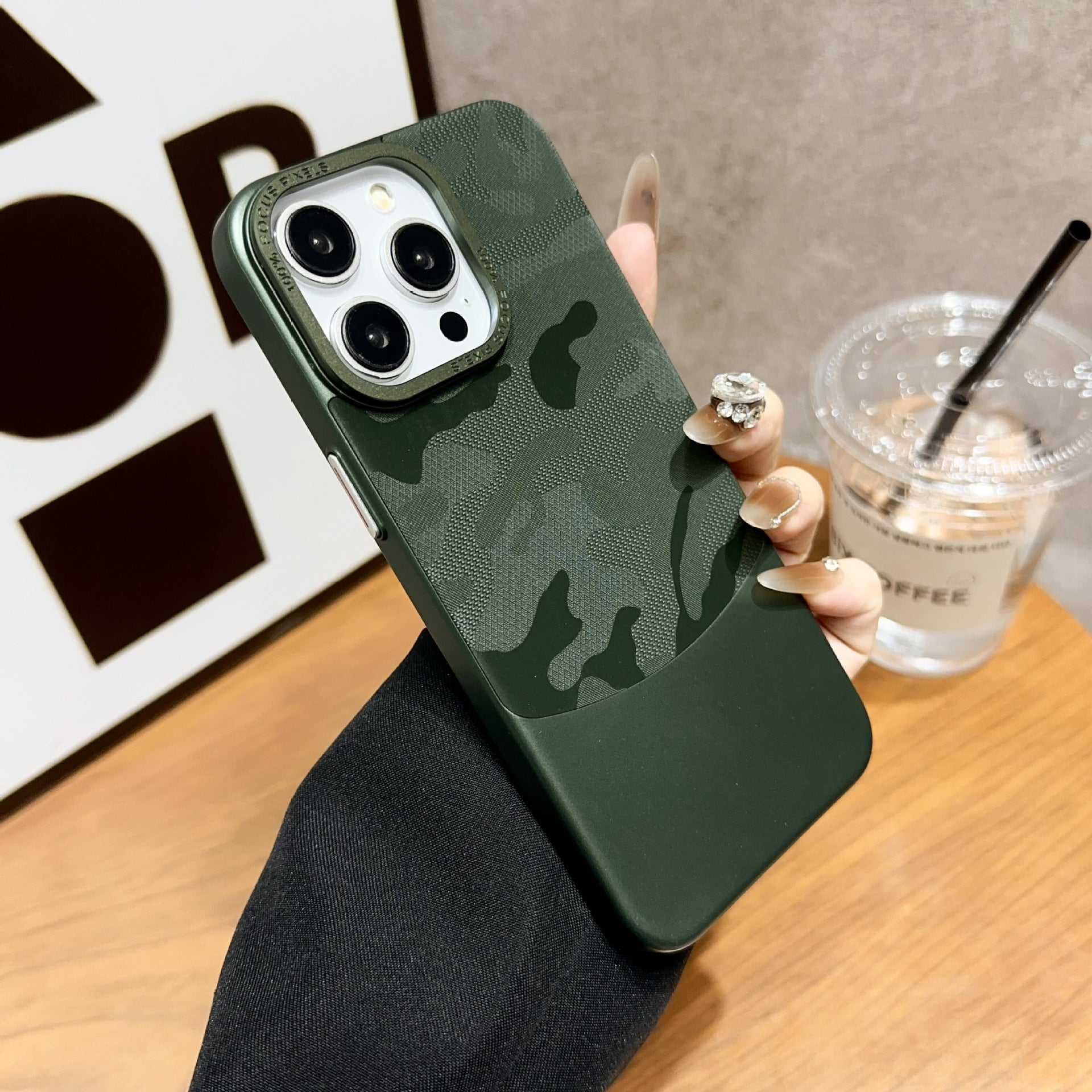 Lens Protection Camouflage Hard Case for iPhone