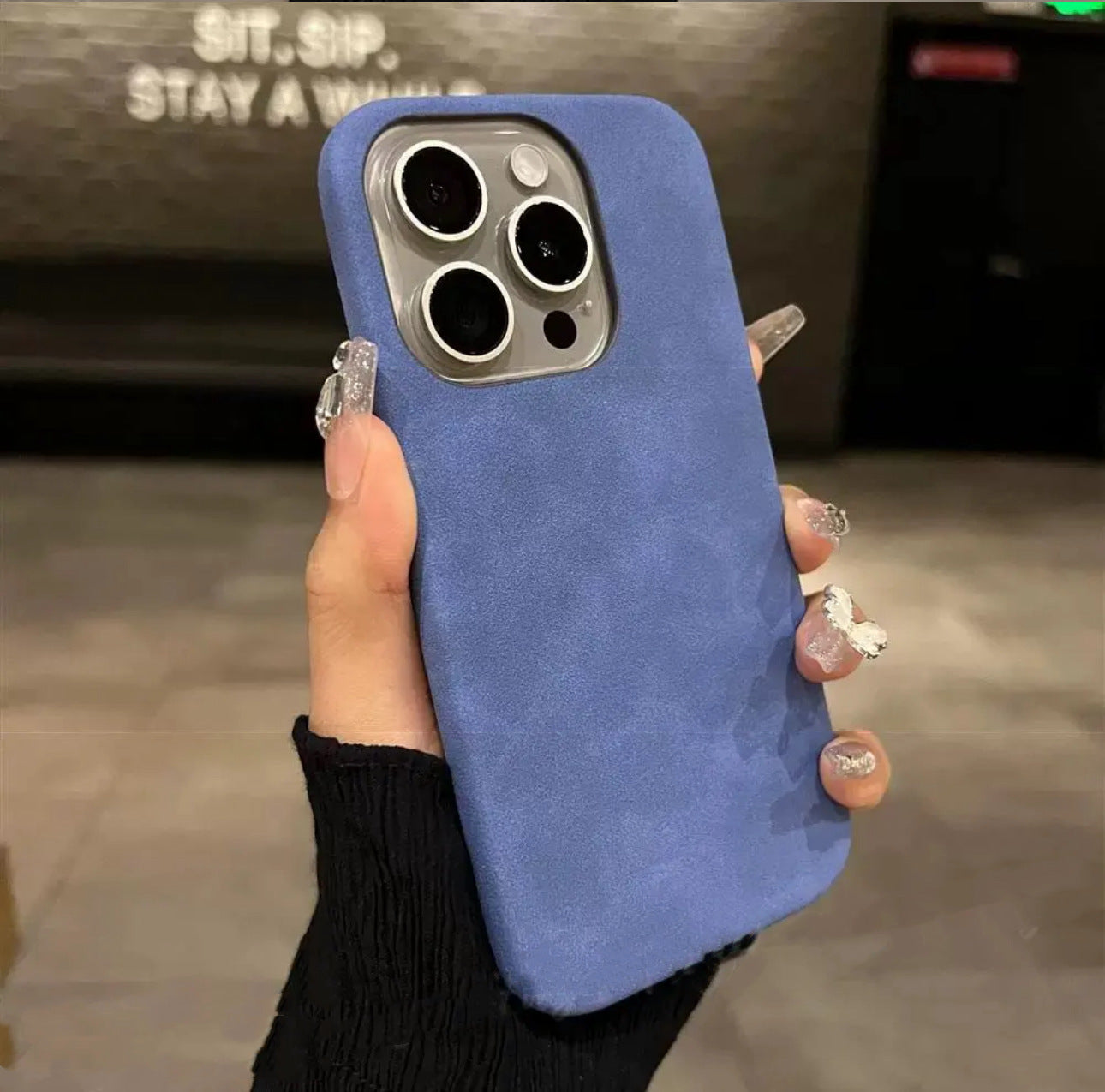 High-grade Solid Color Suede Case