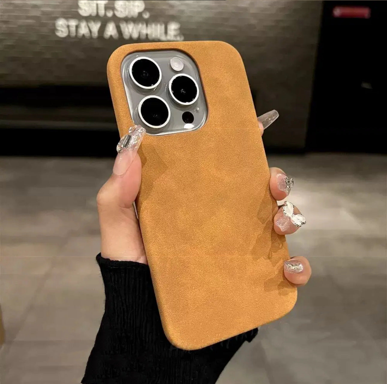 High-grade Solid Color Suede Case