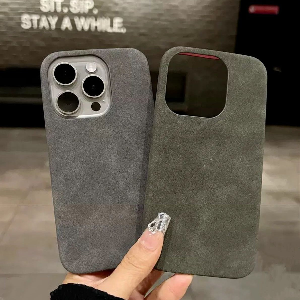 High-grade Solid Color Suede Case