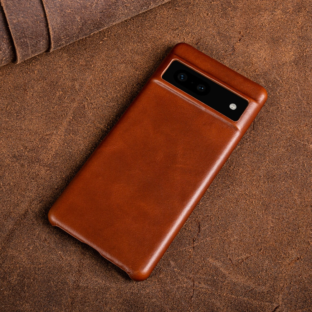 Oil Wax Genuine Leather Google Pixel Case