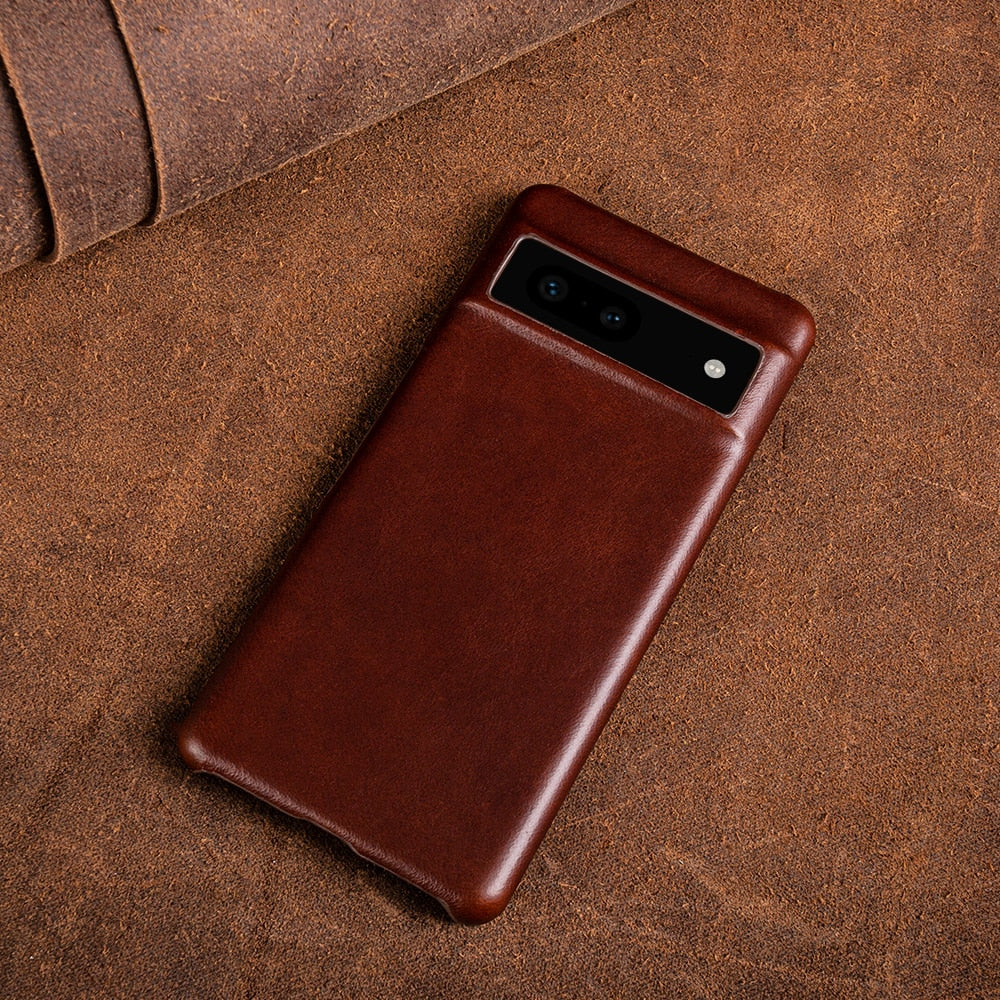 Oil Wax Genuine Leather Google Pixel Case