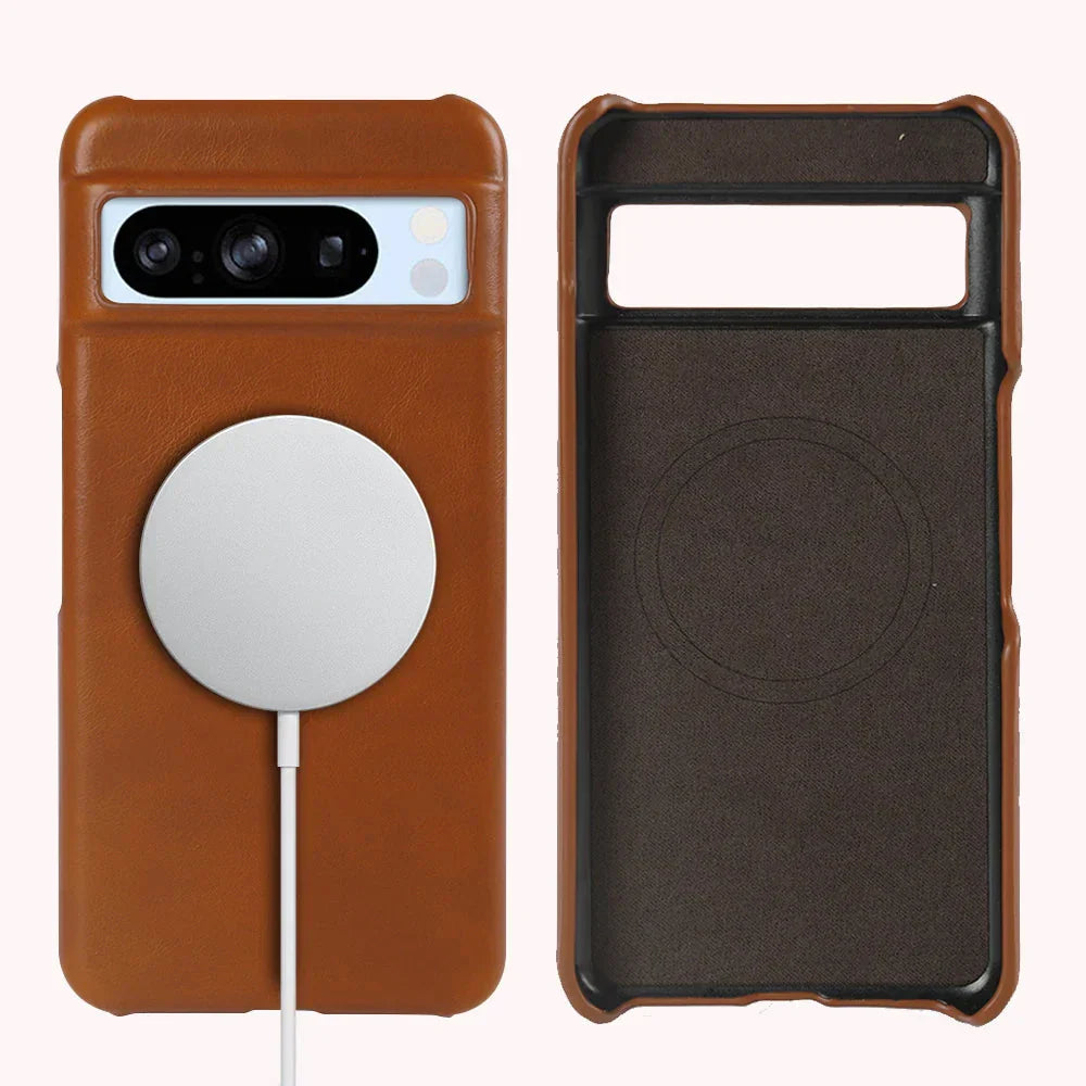 Oil Wax Genuine Leather Google Pixel Case