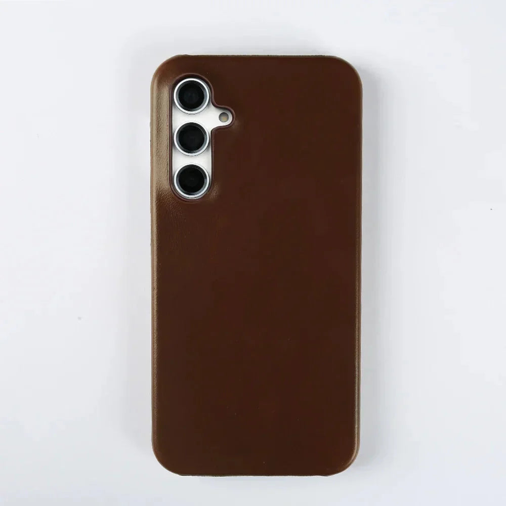 Oil Wax Handmade Leather Samsung Case