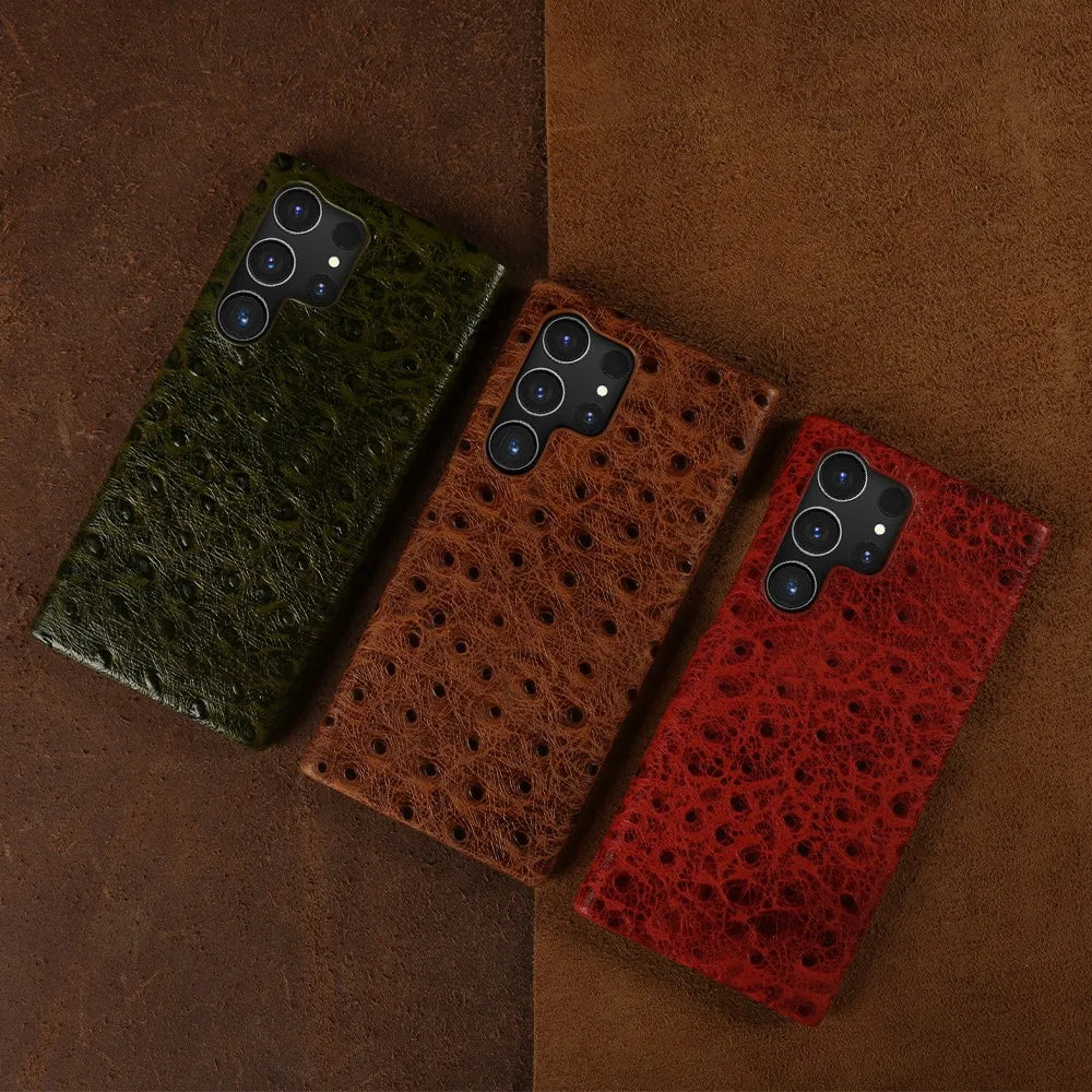 Ostrich Genuine Leather Samsung Case