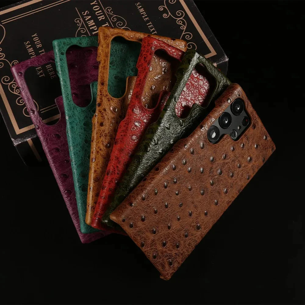 Ostrich Genuine Leather Samsung Case