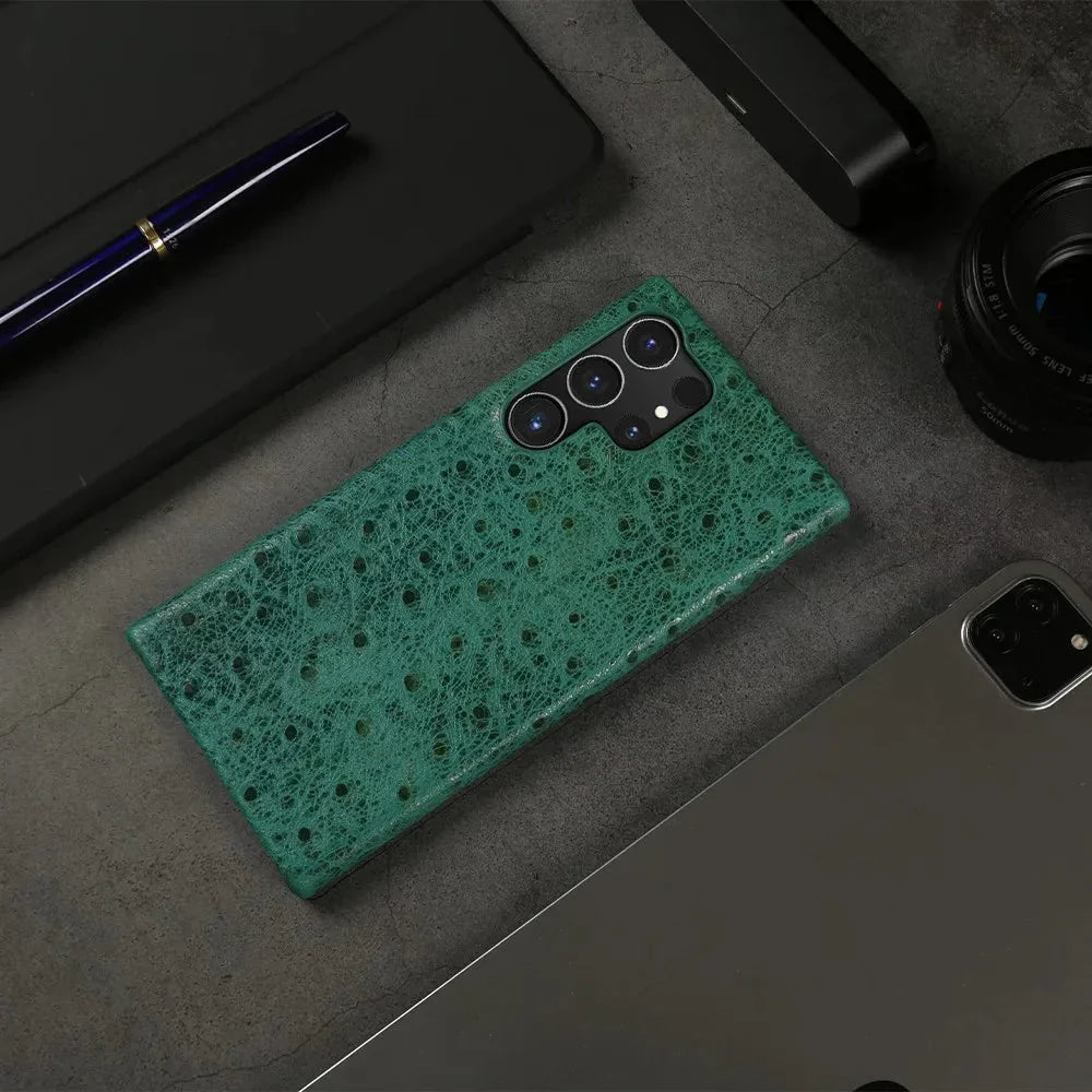 Funda Samsung de piel auténtica de avestruz 