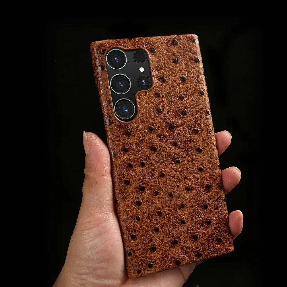 Ostrich Genuine Leather Samsung Case