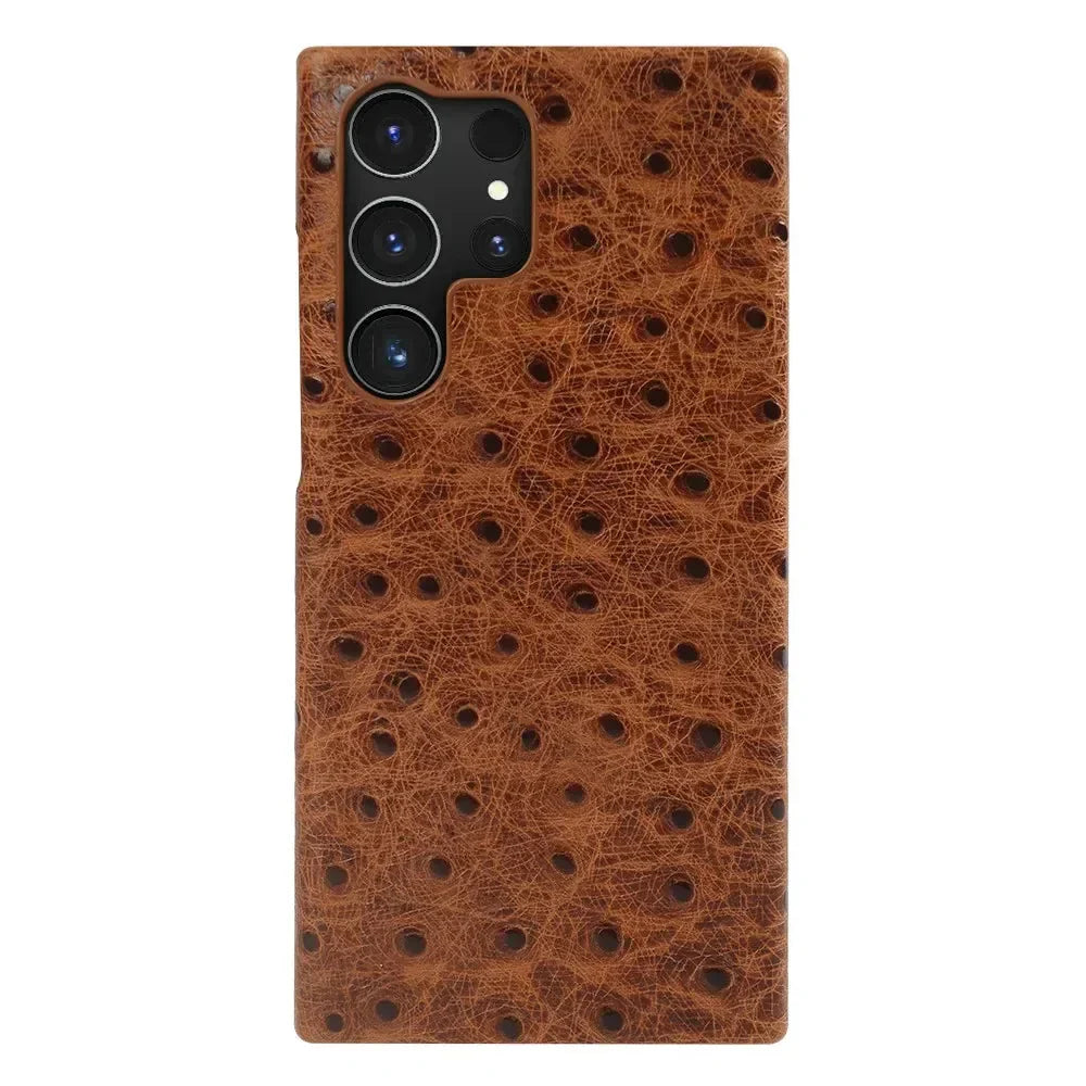 Funda Samsung de piel auténtica de avestruz 