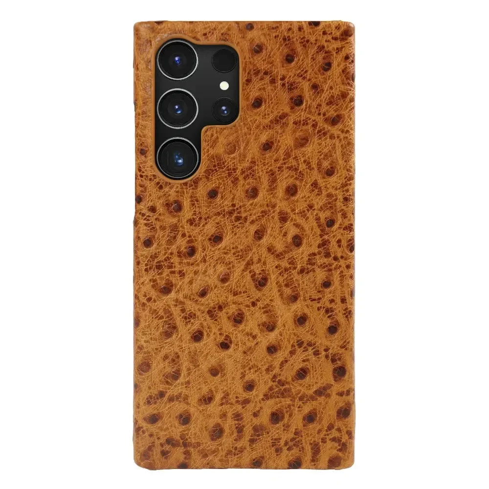 Funda Samsung de piel auténtica de avestruz 