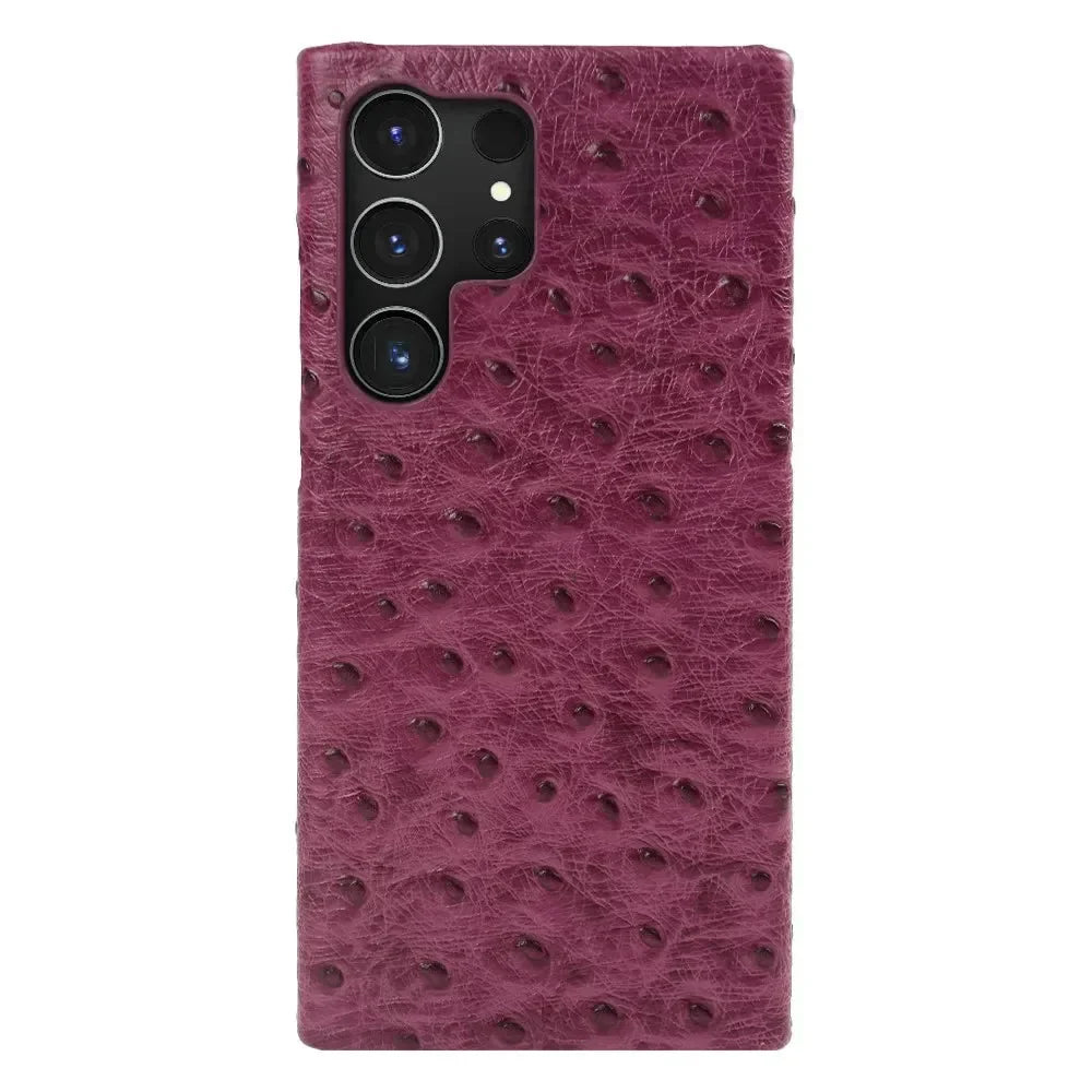 Funda Samsung de piel auténtica de avestruz 