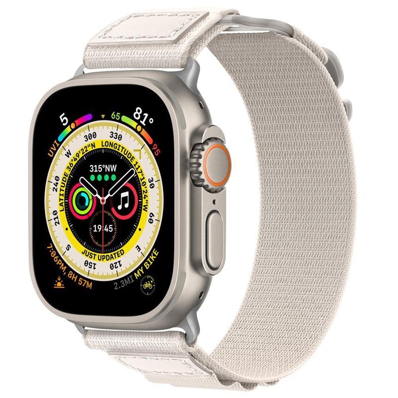 „Outdoor Band“ Alpine Nylon Sport Loop mit Leder für Apple Watch 