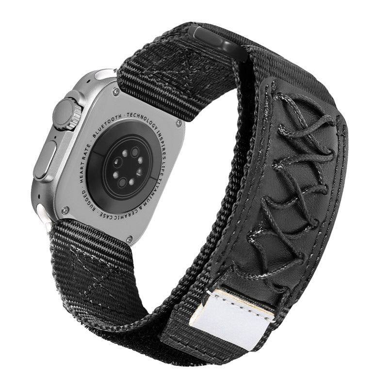 "Outdoor Watch Band" Leder-Nylonarmband für Apple Watch