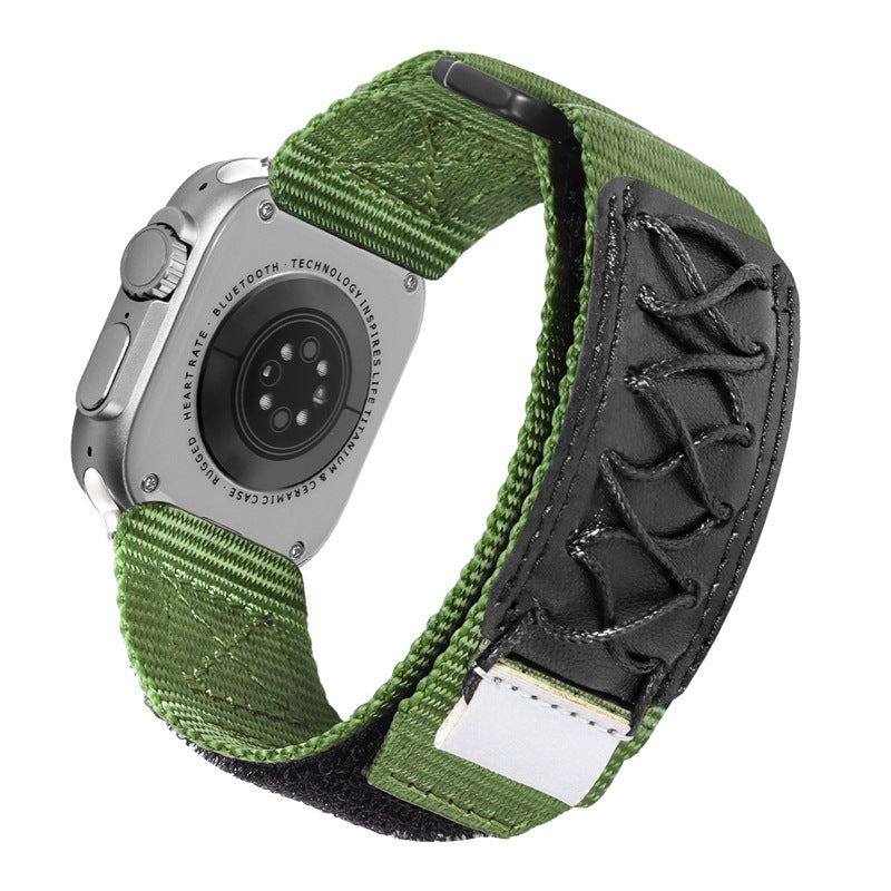 "Outdoor Watch Band" Leder-Nylonarmband für Apple Watch