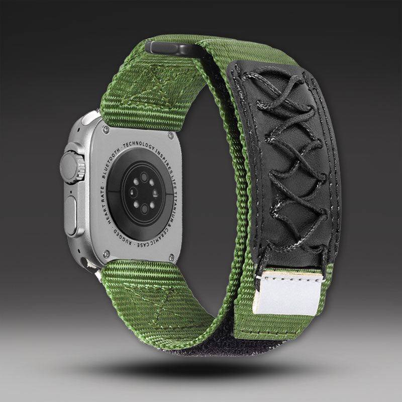 "Outdoor Watch Band" Leder-Nylonarmband für Apple Watch