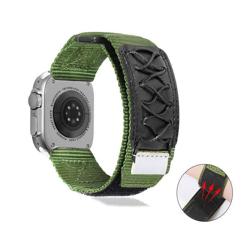 "Outdoor Watch Band" Leder-Nylonarmband für Apple Watch