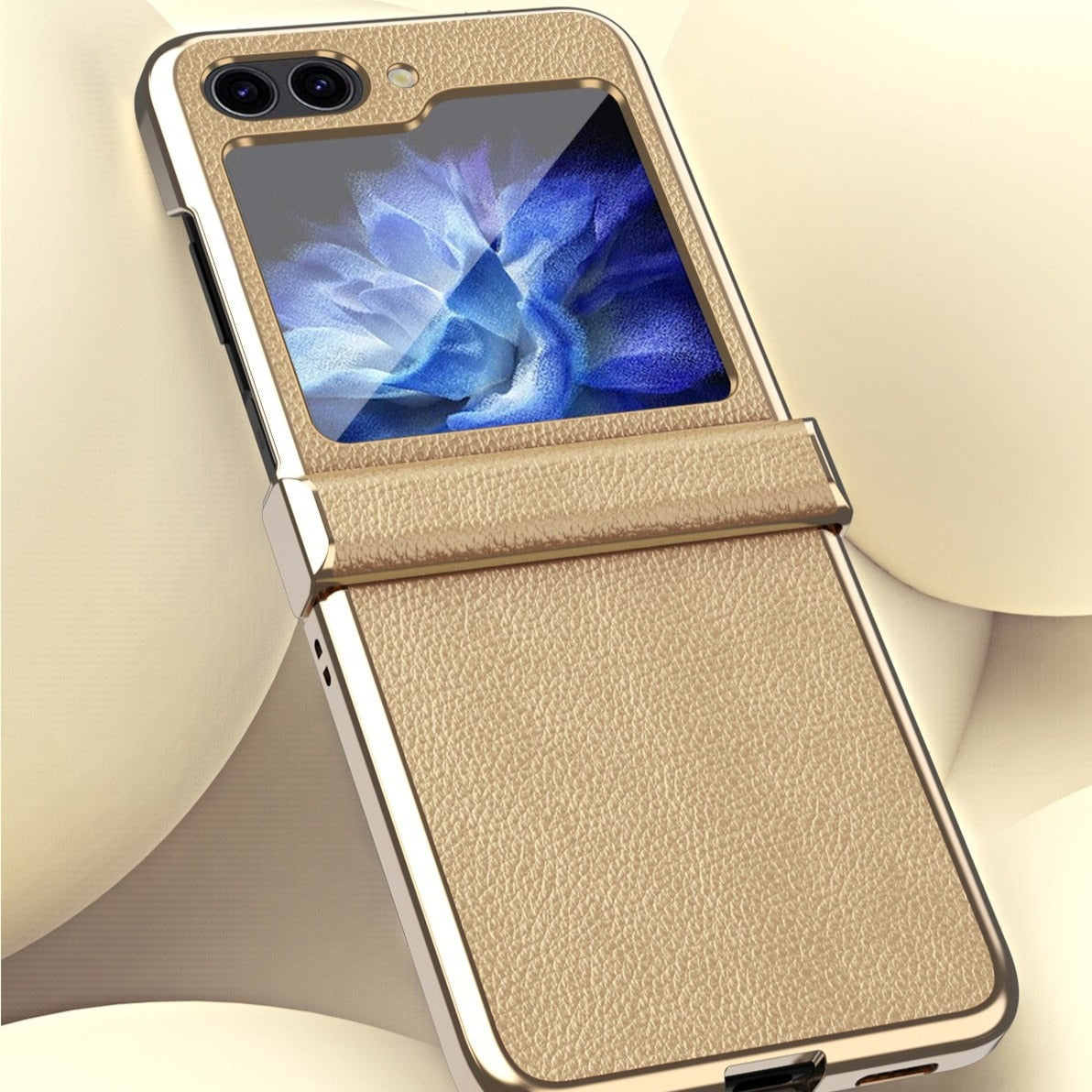 Plated Natural Cowhide Leather Samsung Z Flip