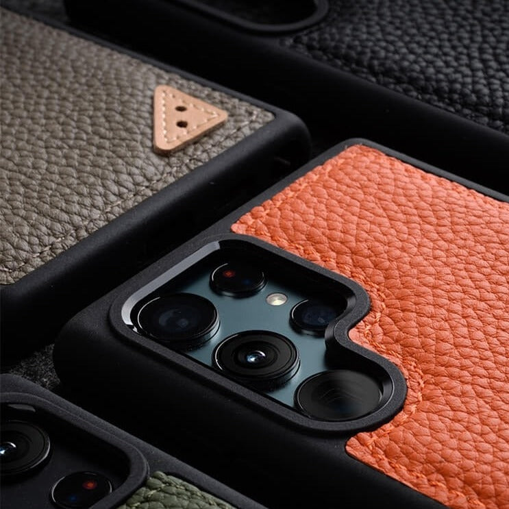 Funda de piel de vacuno de primera calidad para Samsung 