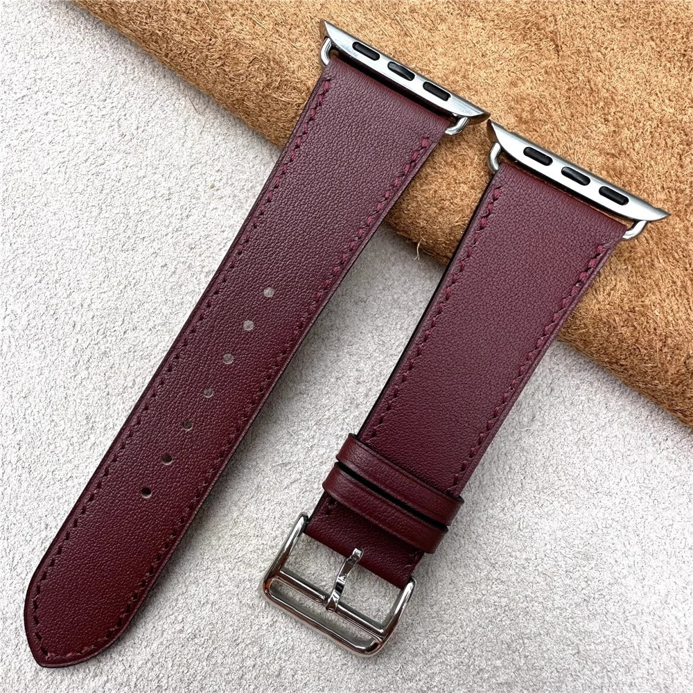 Apple watch genuine leather hand-stitched strap