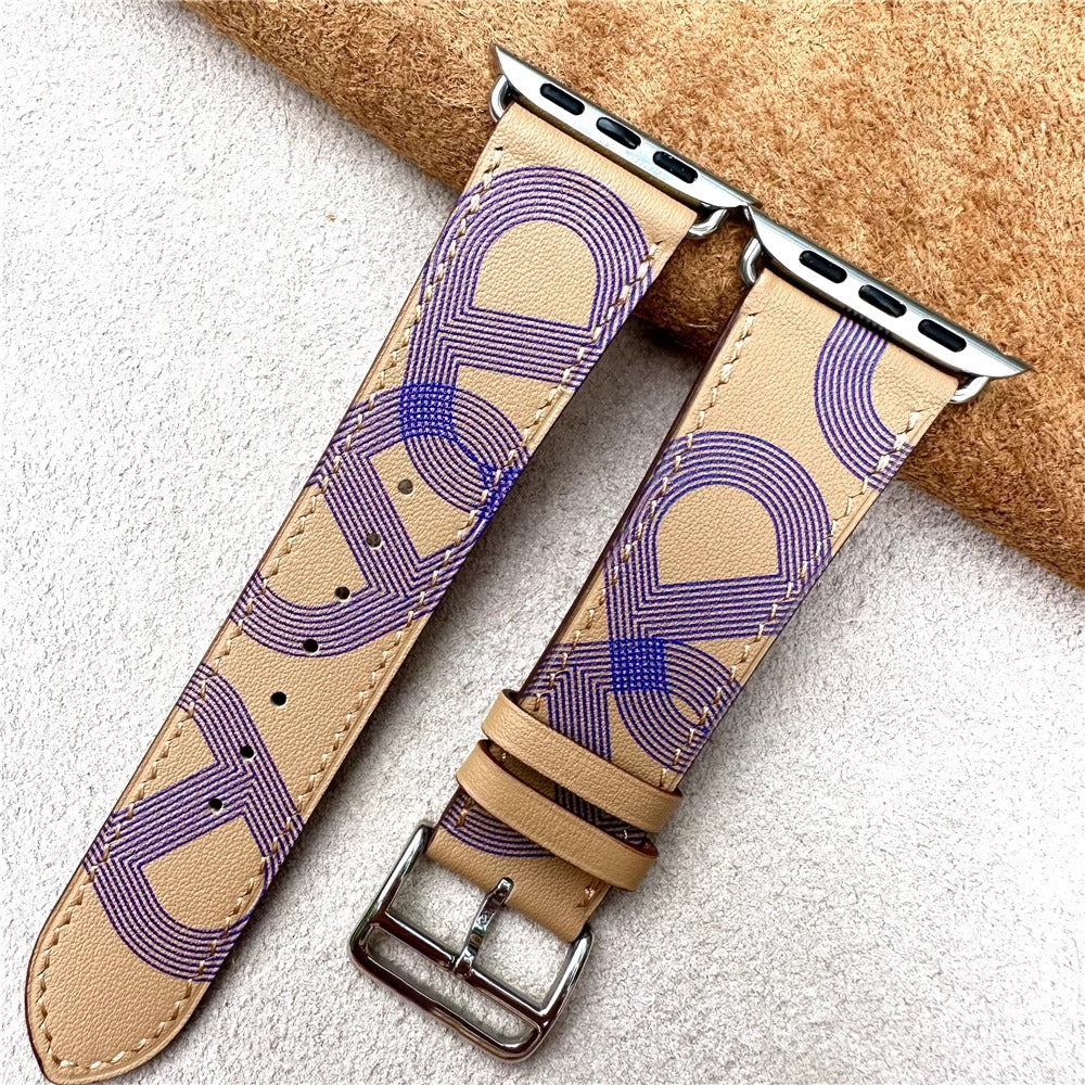 Apple watch genuine leather hand-stitched strap