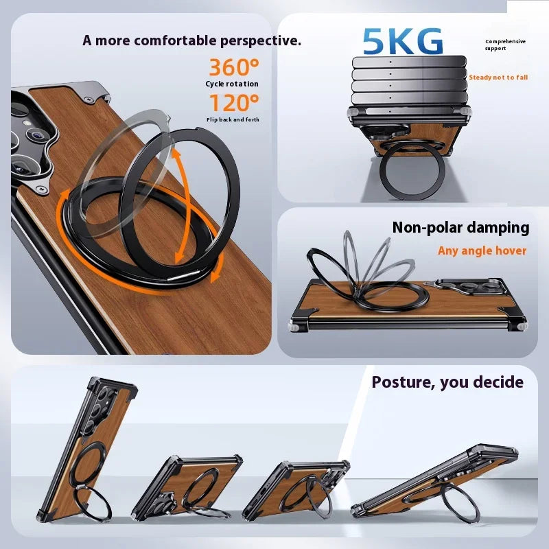 Funda para soporte de 360° de madera de nogal