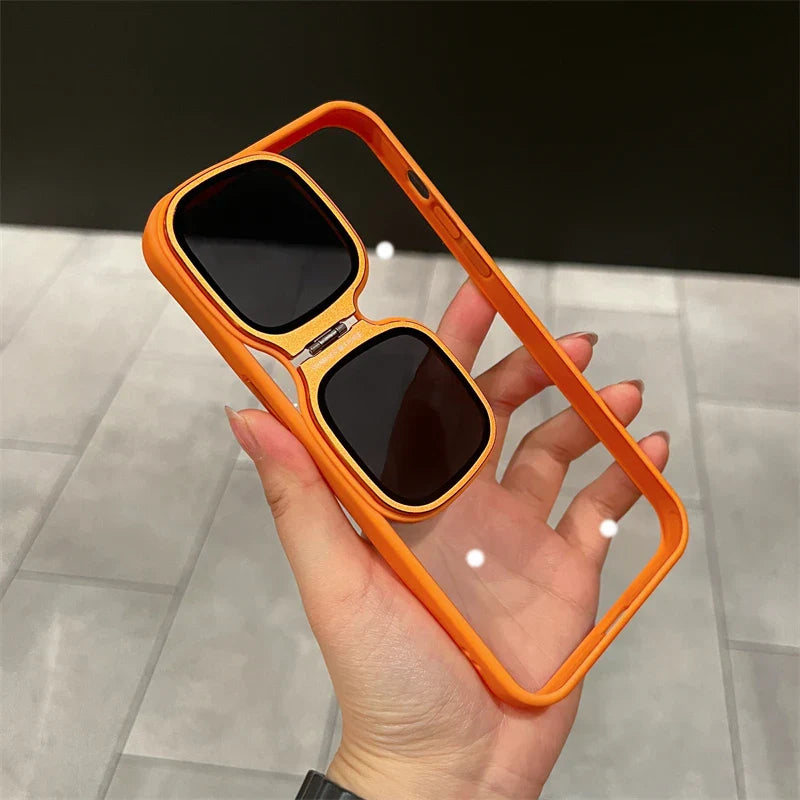 Funda para gafas de sol con soporte plegable